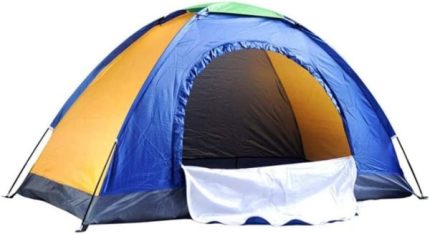 Шатор за кампување - сино/жолта боја (200x200cm)