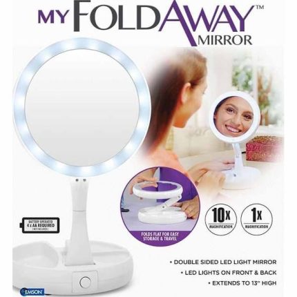 Fold Away - Мини огледало со LED диоди