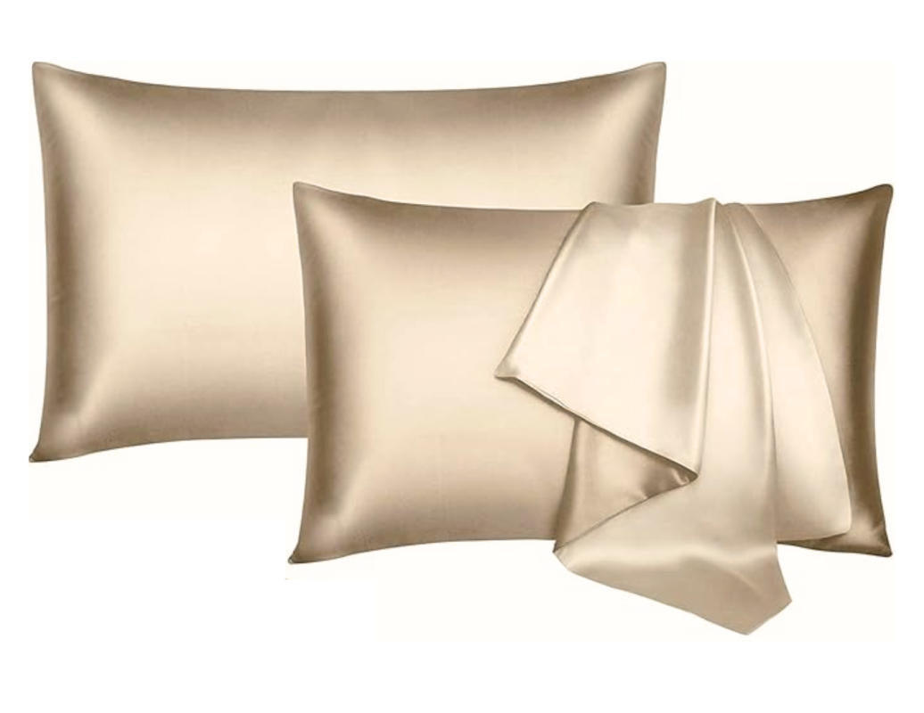 Сатенски навлаки за перници - шампањ боја (сет од 2 јастучници)