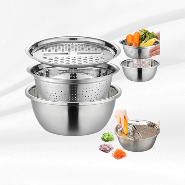 Мултифункционален сет (ренде, цедилка, сад за миење)